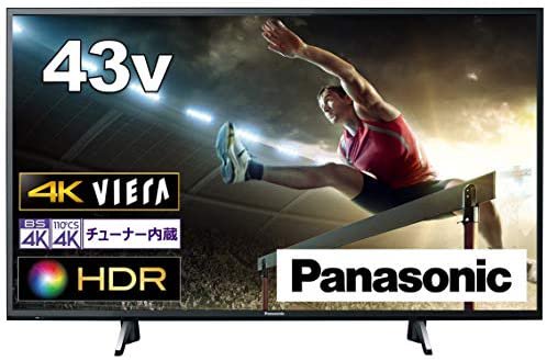 パナソニック 43V型 4Kチューナー内蔵 液晶テレビ ビエラ 高輝度IPSパネル TH-43GX750【中古品】