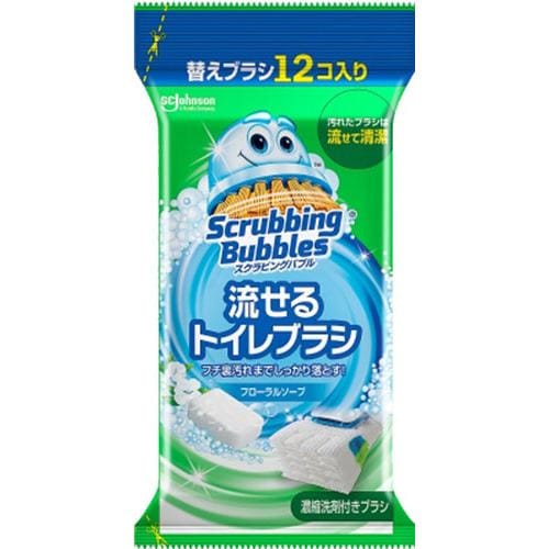 ジョンソン スクラビングバブル流せるトイレブラシ フローラルソープ 替 12個