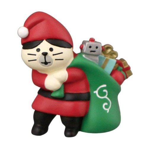 マスコット どろぼうサンタ猫 デコレ かわいい クリスマス グッズ