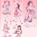 海外PETテープ 桜の女の子 人物 和紙マスキングテープ(剥離紙付き) グーカテープ 装飾系 海外マステ ステッカー スマホ用 膠帶 コラージュ用ノート