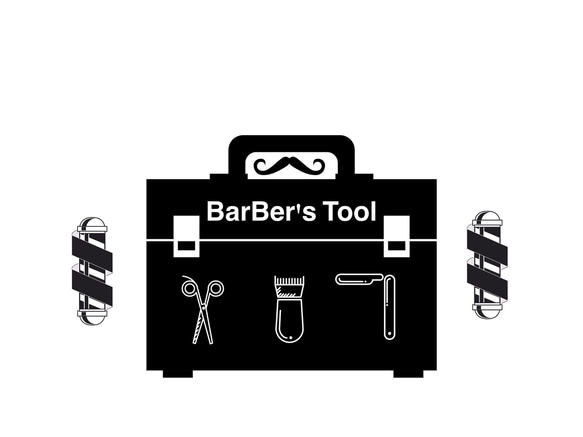 barber工具箱 ロゴdesign ショップ名入れ無料