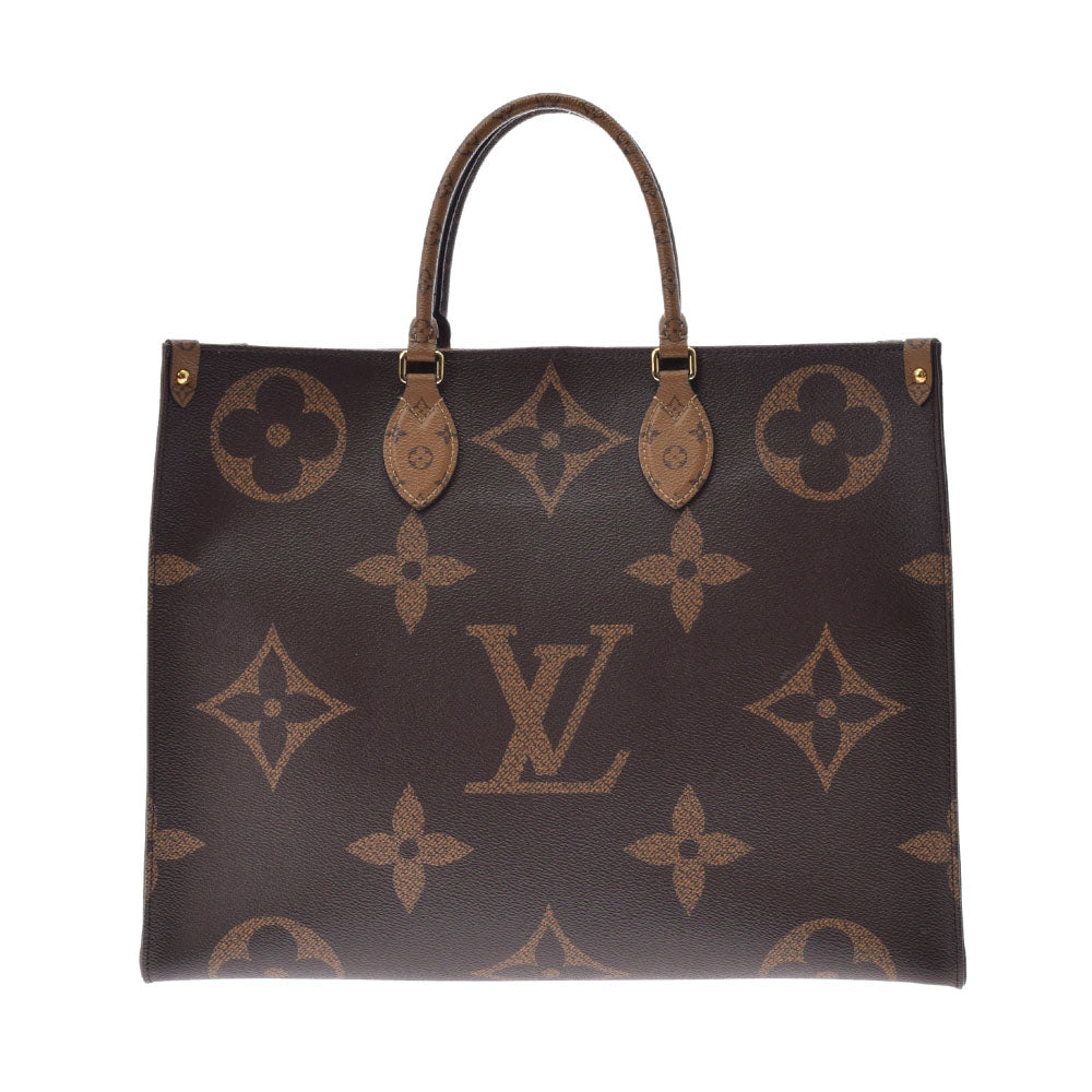 LOUIS VUITTON ルイヴィトン モノグラム モノグラムジャイアント オンザゴー GM ブラウン M45320 ユニセックス  モノグラムリバース 2WAYバッグ Aランク 中古 