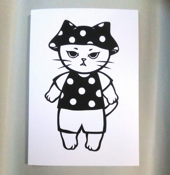 【切り絵】原画　A5サイズ　cat36