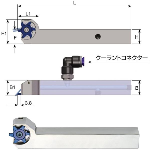 ポリゴンスイスライン 外径用ツールホルダー 12Hx12B 右勝手 【G6ER1212K】 G6ER1212K（直送品）