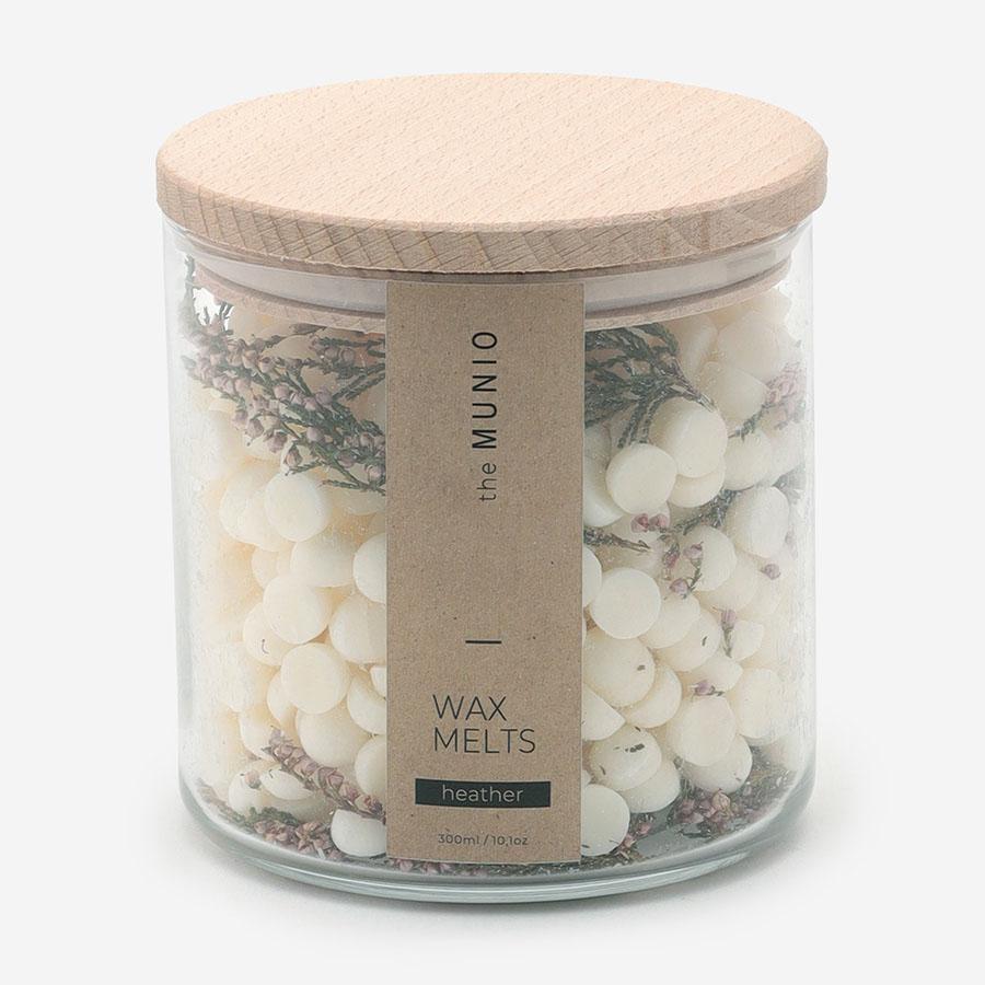 MUNIO | Soy wax melts in glass votive Heather 300ml