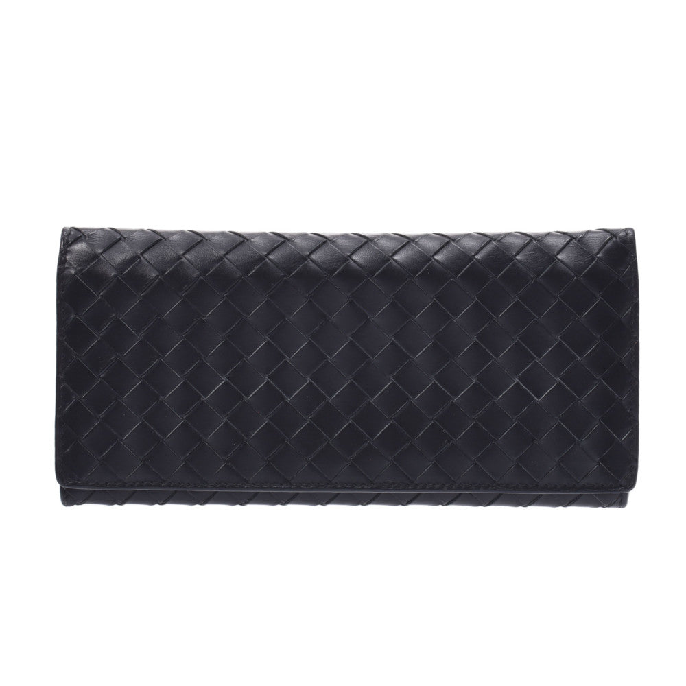 BOTTEGAVENETA ボッテガヴェネタ イントレチャート  長財布 黒 120697 V4651 1000 メンズ カーフ 札入れ Bランク 中古 