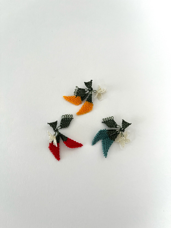 イーネオヤ唐辛子の刺繍3点セット(受注制作)