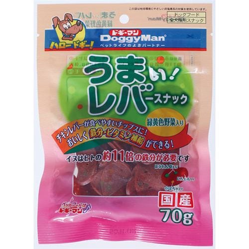 ドギーマンハヤシ うまい！レバースナック緑黄色野菜入り ７０ｇ