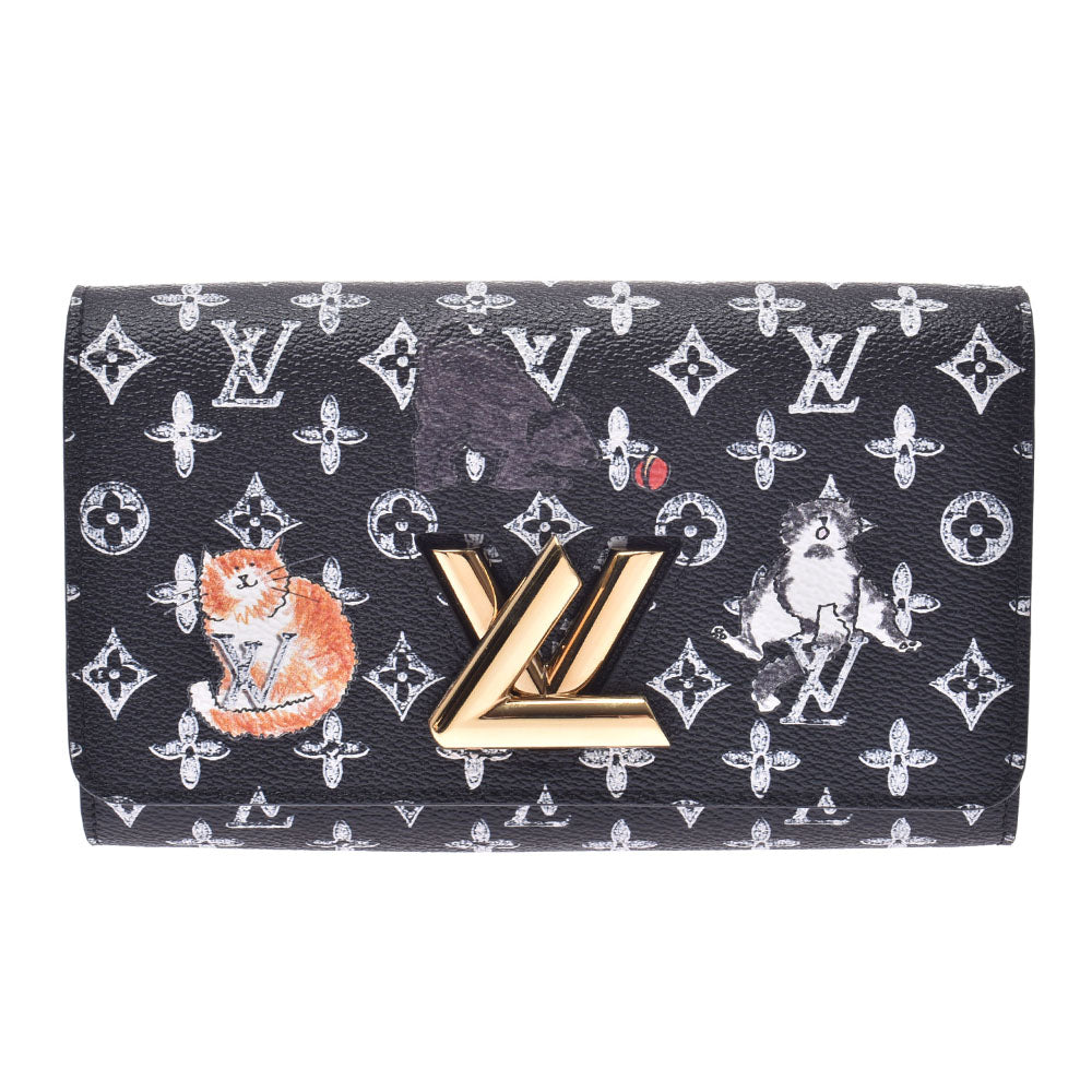 LOUIS VUITTON ルイヴィトン モノグラム キャットグラム ツイストチェーン 黒 M63888 レディース ショルダーバッグ 新同 中古 