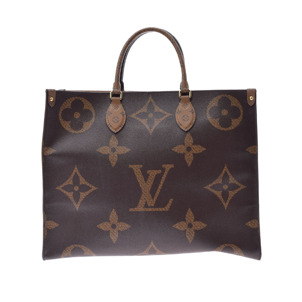 LOUIS VUITTON ルイヴィトン モノグラム リバース オンザゴー GM ブラウン M45320 レディース モノグラムキャンバス 2WAYバッグ ABランク 中古 