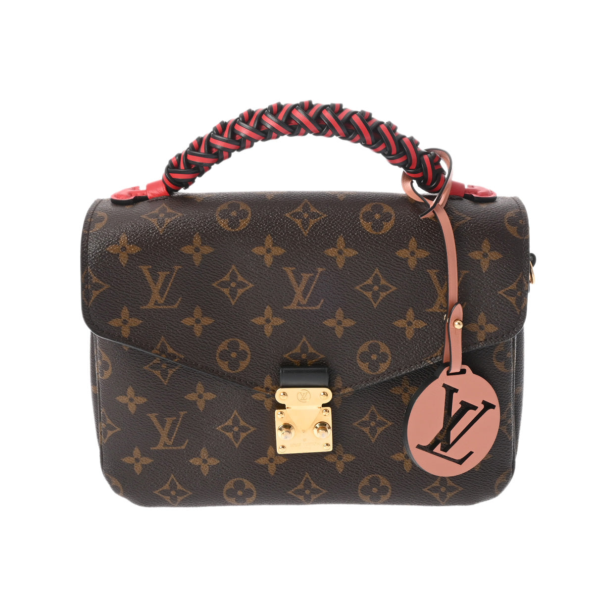 LOUIS VUITTON ルイヴィトン モノグラム ポシェットメティス MM 2WAY ブラウン レッド M44668 レディース モノグラムキャンバス ハンドバッグ ABランク 中古 