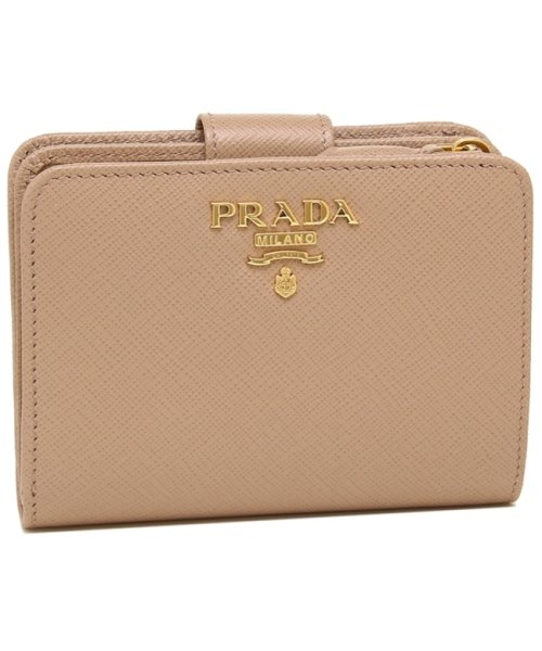 プラダ 折財布 レディース PRADA 1ML018 QWA F0236 ベージュ