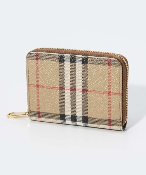 バーバリー BURBERRY 8070600 小銭入れ LS MN ZIP AROUND DFC レディース 財布 チェック＆レザー ジップウォレット ミニ財布