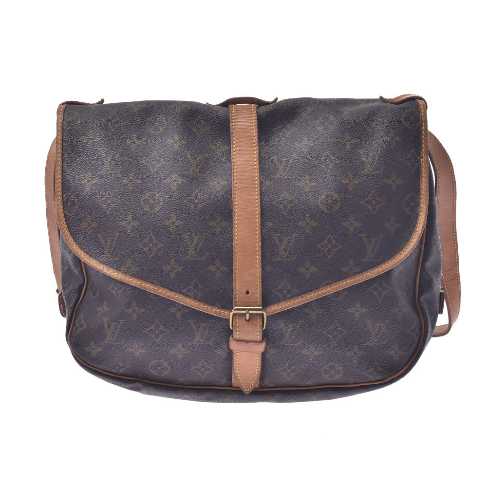 LOUIS VUITTON ルイヴィトン モノグラム ソミュール35 ブラウン M42254 ユニセックス モノグラムキャンバス ショルダーバッグ Bランク 中古 