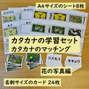 カタカナの学習セット　カタカナのマッチング　花の写真編　カタカナを読む学習に