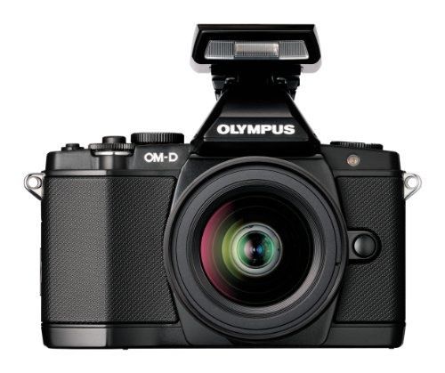 OLYMPUS ミラーレス一眼 OM-D E-M5 レンズキット ブラック 1605万画素 防塵 防滴 OM-D E-M5 LKIT BLK【中古品】