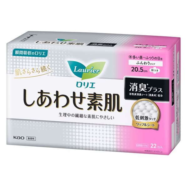 KAO ロリエしあわせ素肌消臭プラス ふつうの日用20.5cm羽付 FCC6869