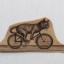 334 猫 サイクリング 自転車 花 ハンコ ヴィンテージ アンティーク ハンコ スタンプ ゴム印 ラッピング  レトロ カット絵 イラスト ねこ 猫 ネコ cat 街並み  風景 背景 カット絵