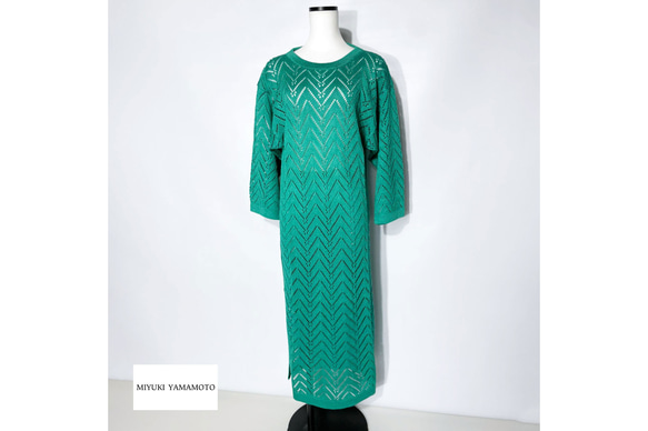 サマーニット✿リゾート レース ドレス グリーン  379 RESORT LACE DRESS （green）