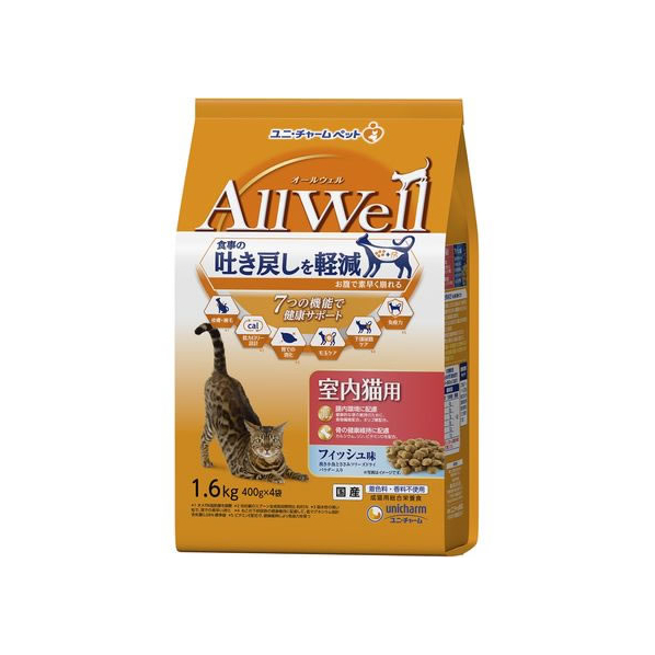 ユニ・チャーム AllWell 室内猫用 フィッシュ味 1.6kg FC103RK