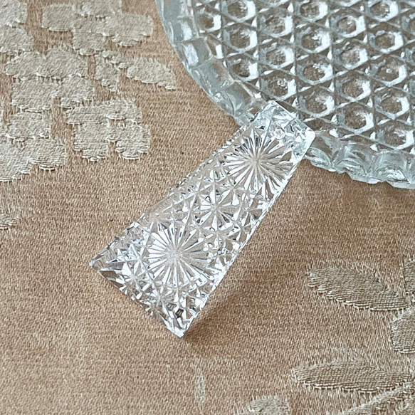 Glass Pendant Trapezoid 約33mm×16mm [PDT-1016]＊1個＊Vintage＊