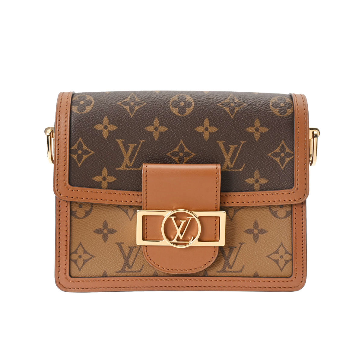 LOUIS VUITTON ルイヴィトン モノグラムリバース ドーフィーヌ MINI ブラウン M45959 レディース モノグラムリバースキャンバス ショルダーバッグ Aランク 中古 