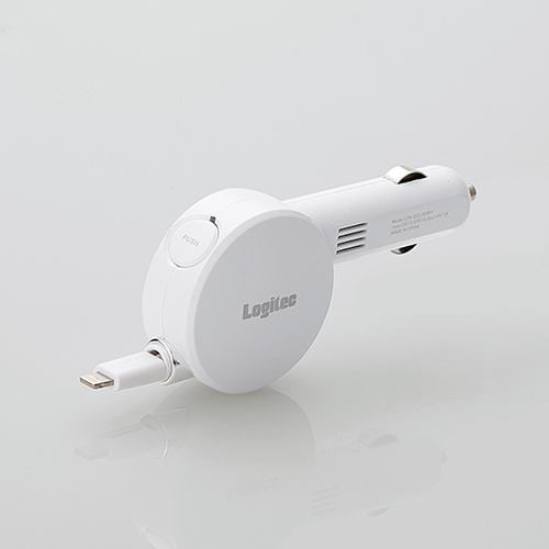 ロジテック LPA-CCL03WH 1A 巻取りDC充電器 Lightning ホワイト