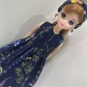 リカちゃん服　ワンピース　ターバン付き