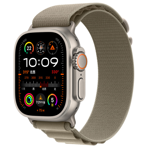 Apple Apple Watch Ultra 2(GPS + Cellularモデル)- 49mm チタニウムケースとオリーブアルパインループ-M MREY3J/A