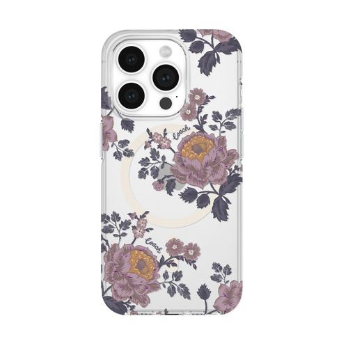 Coach Protective Case for MagSafe for iPhone 15 Pro [ Moody Floral／Purple／Glitter／Clear ] CH052528 クリア