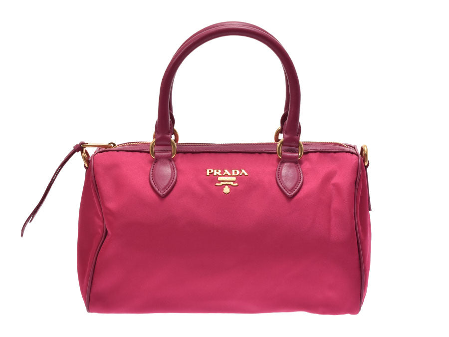 【新年の贈り物】PRADA プラダ 2WAYミニボストン ピンク 1BB797 レディース ナイロン レザー ハンドバッグ 未使用 _画像1