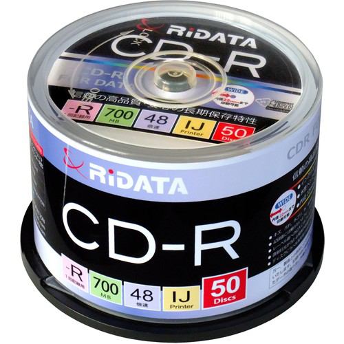 RiDATA データ用CD-R スピンドルケース50枚入 CD-R700WPX50CK C