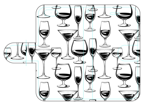 新品送料無料iPhoneケース　手帳型　ワイングラス
