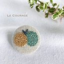 【mini】パンケーキみたいなチョウの刺繍ブローチ④