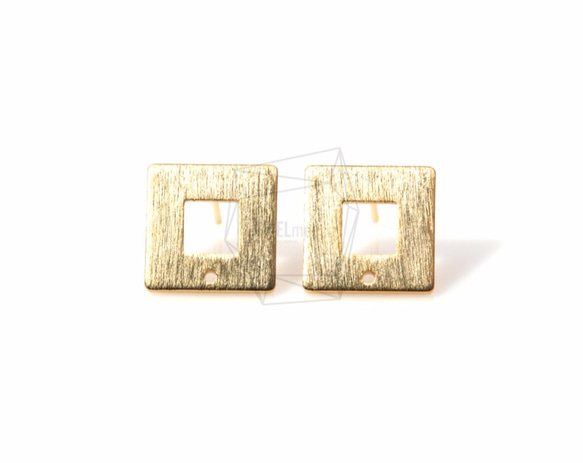 ERG-501-MG【2個入り】スクエアピアス,Textured Square Earring /13mm x 13mm