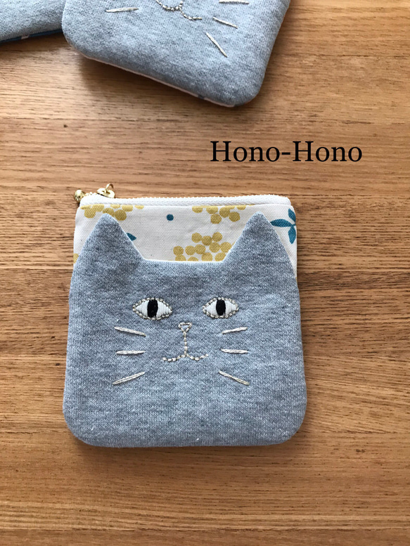 Hono-Hono  春色イエローミニねこポーチ