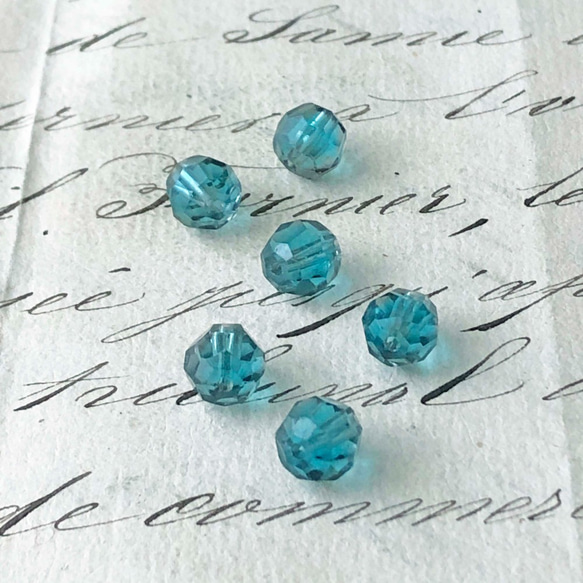 Glass Beads 約7mm [BE-196]＊6個＊Vintage＊