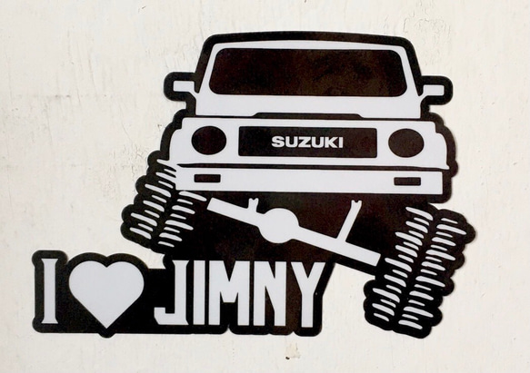 I ♡ JIMNY アイラブジムニー　ステッカー(黒フチ)　屋外使用可能