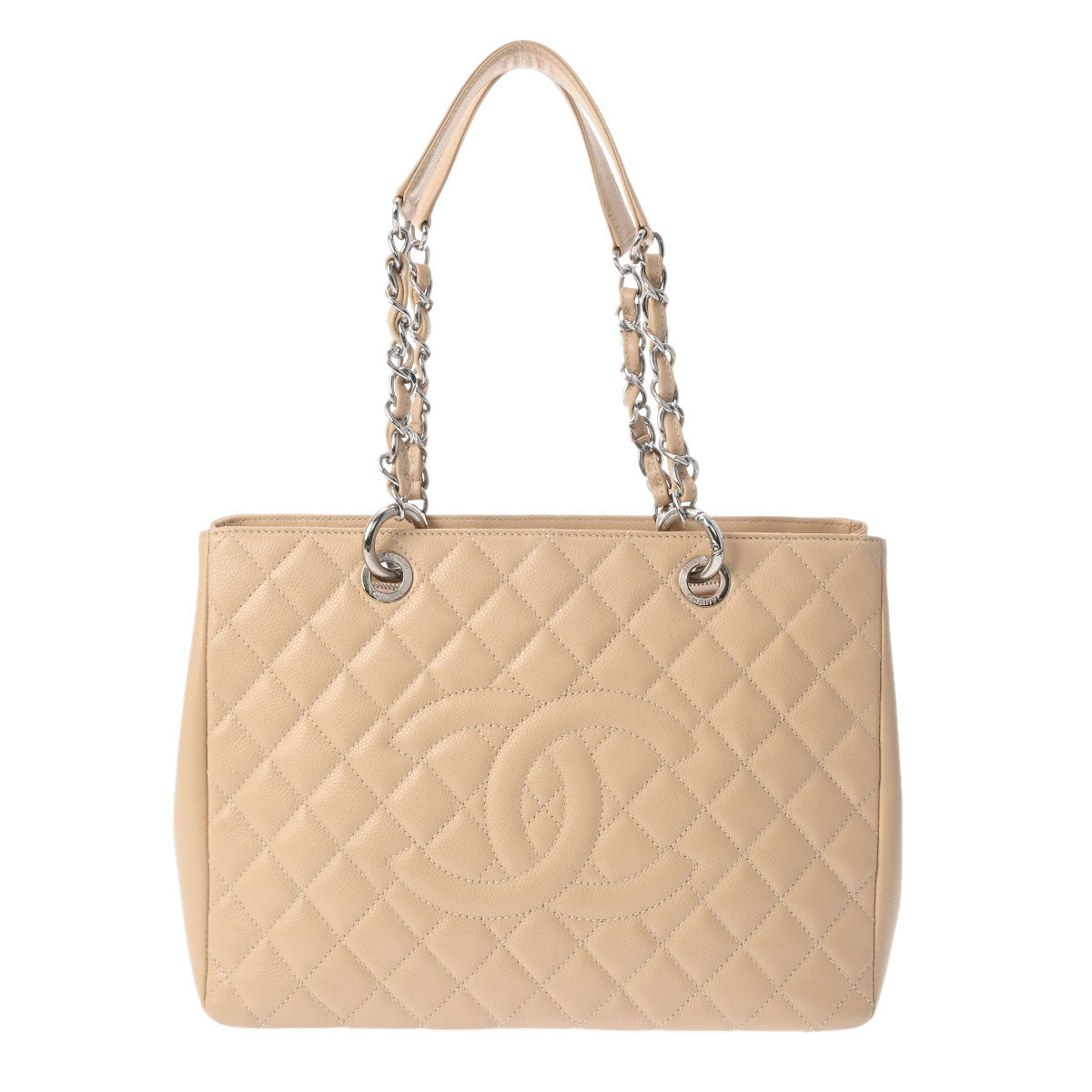 CHANEL シャネル GST グランドショッピングトート ベージュ シルバー金具 A50995 レディース キャビアスキン トートバッグ ABランク 中古 