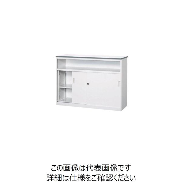 エスコ 1200x450x890mm カウンター(引戸/中棚付) EA954DL-1 1台（直送品）