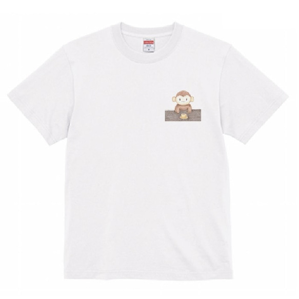 みーちゃんのカフェタイム：プリントスターTシャツ（メンズ：ホワイト）XLまで