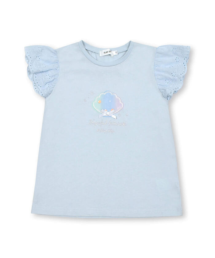 スラップスリップ/【接触冷感】ユニコーンシェルキラキラモチーフ袖フリルTシャツ(80~130cm)