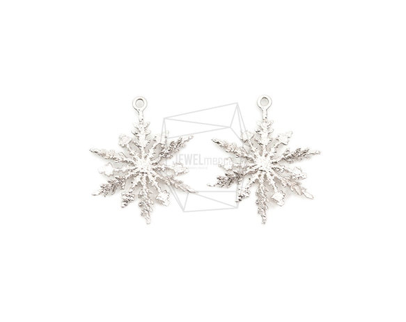 PDT-2491-MR【2個入り】スノーフレークペンダント,Snowflake Pendant/ 28mm x 32mm