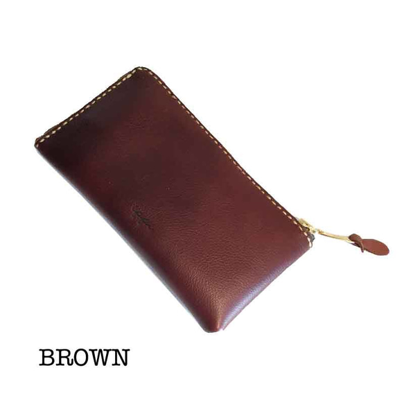 「ippi」『Missile』BROWN〈ロングウォレット、財布、本革、ナチュラル、カード入れ〉