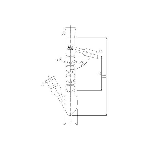 旭製作所 セミ・ミクロ ヴィグリュー管付分留器 20mL 2742-20-1M 1個 65-1838-78（直送品）