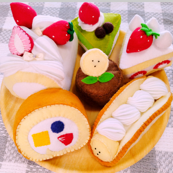 フェルトおままごと ケーキ屋さん♪ケーキ6個セット