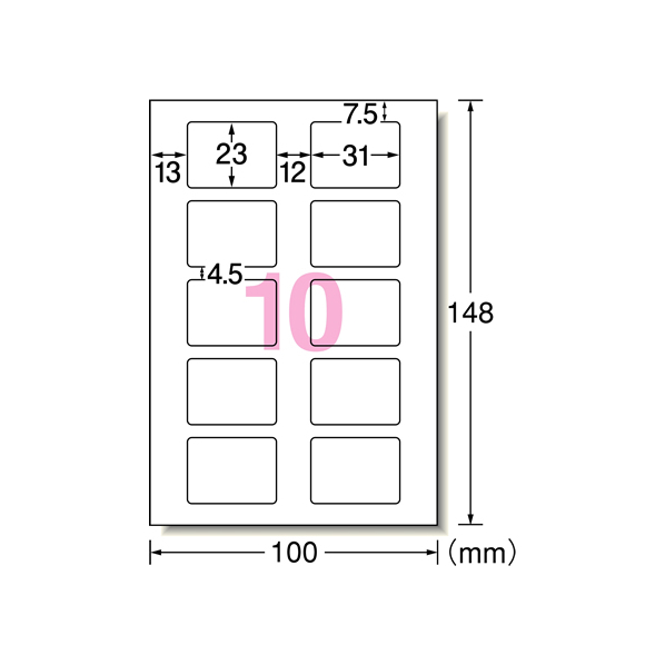 エーワン IJ用写真シール フォト光沢紙 10面 5枚 F180294-29622