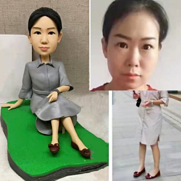 【オーダーメイド】お写真入から 3D 肖像画 似顔絵 人形 フィギュア 彼氏 彼女 誕生日ケーキトッパー 記念日カップル