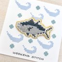 大間のマグロの刺繍ブローチ