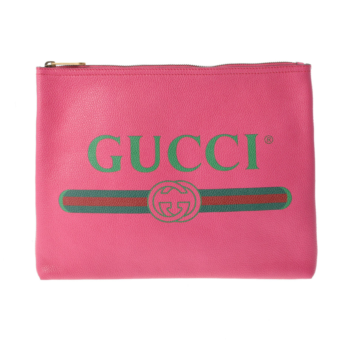 GUCCI グッチ ミディアム ポートフォリオ ピンク ゴールド金具 500981 ユニセックス レザー クラッチバッグ Aランク 中古 